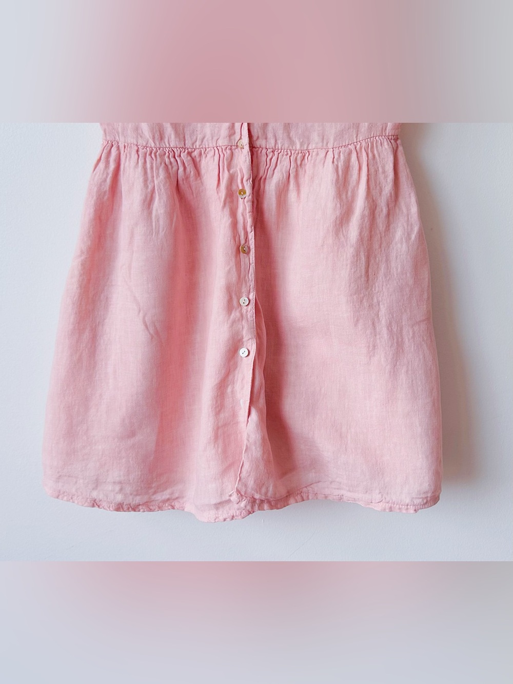 Jillian Harris x Priv Blush Pink Linen Button Up Babydoll Dress size S - Picture 6 of 8